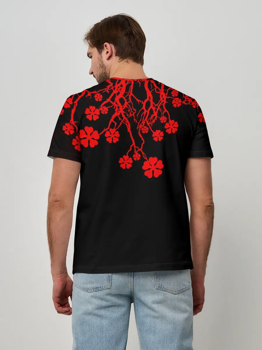 Мужская базовая футболка / Дерево с Чёрный клевером.