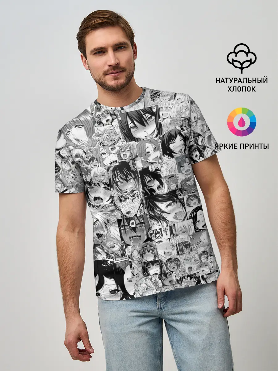 Мужская базовая футболка / АХЕГАО ЛИЦА | AHEGAO FACES