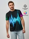 Мужская базовая футболка / neon music