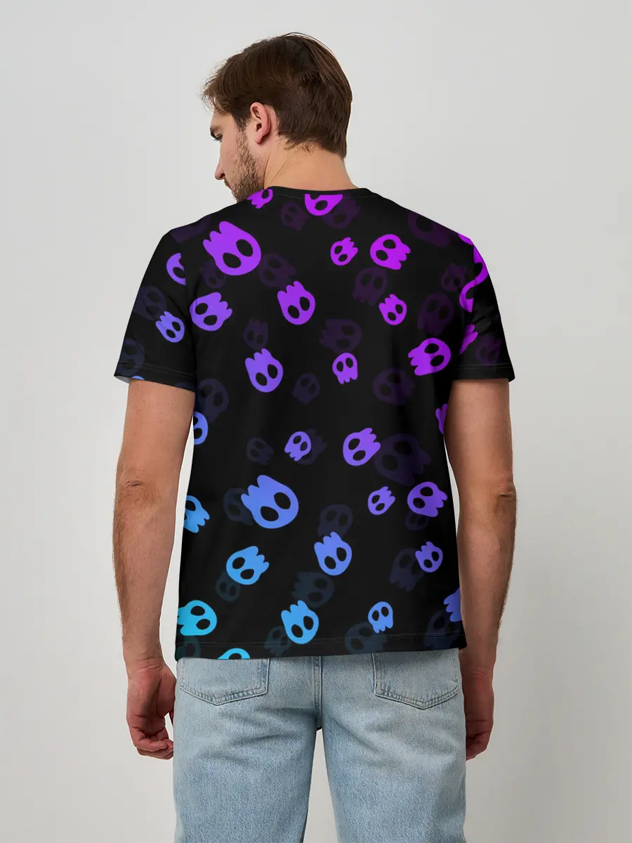 Мужская базовая футболка / НЕОНОВЫЕ ЧЕРЕПА