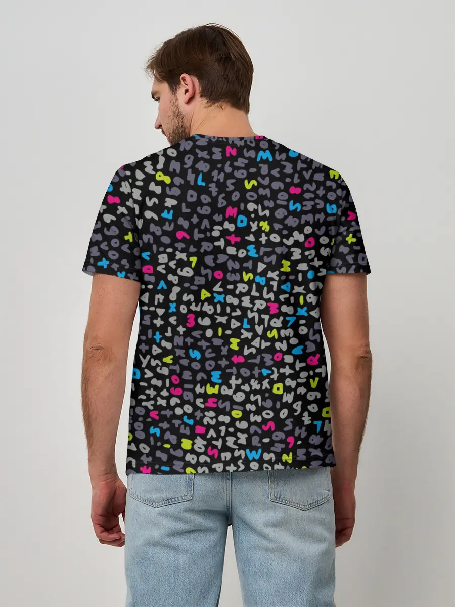 Мужская базовая футболка / Символы на черном