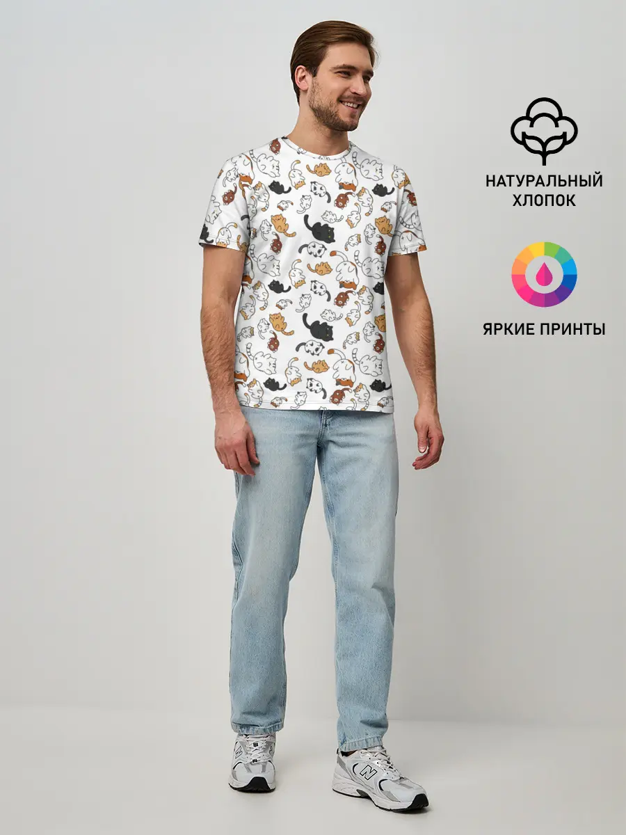 Мужская базовая футболка / Коты