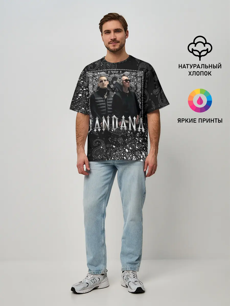 Мужская футболка оверсайз / BANDANA 1