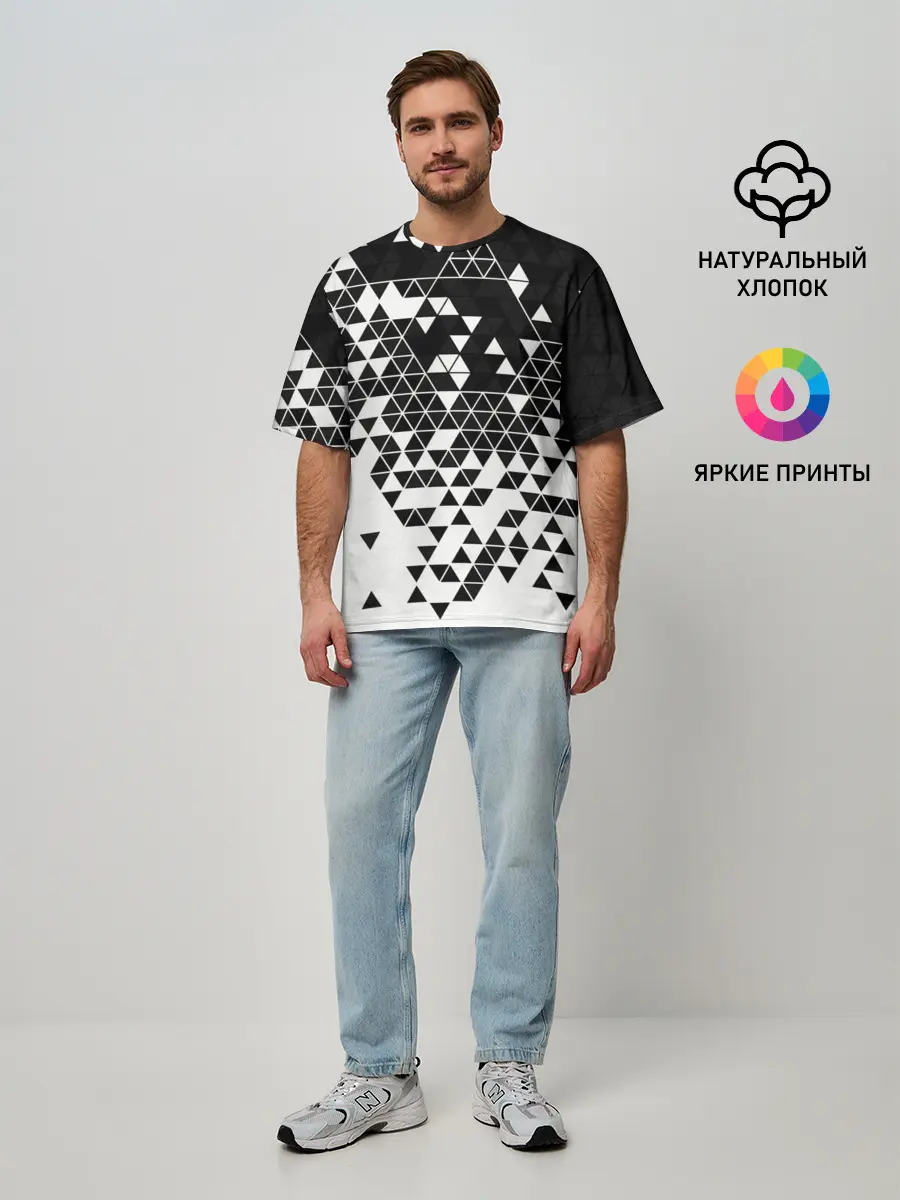 Мужская футболка оверсайз / Векторные фигуры