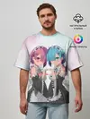 Мужская футболка оверсайз / Re:Zero, Рам и Рем