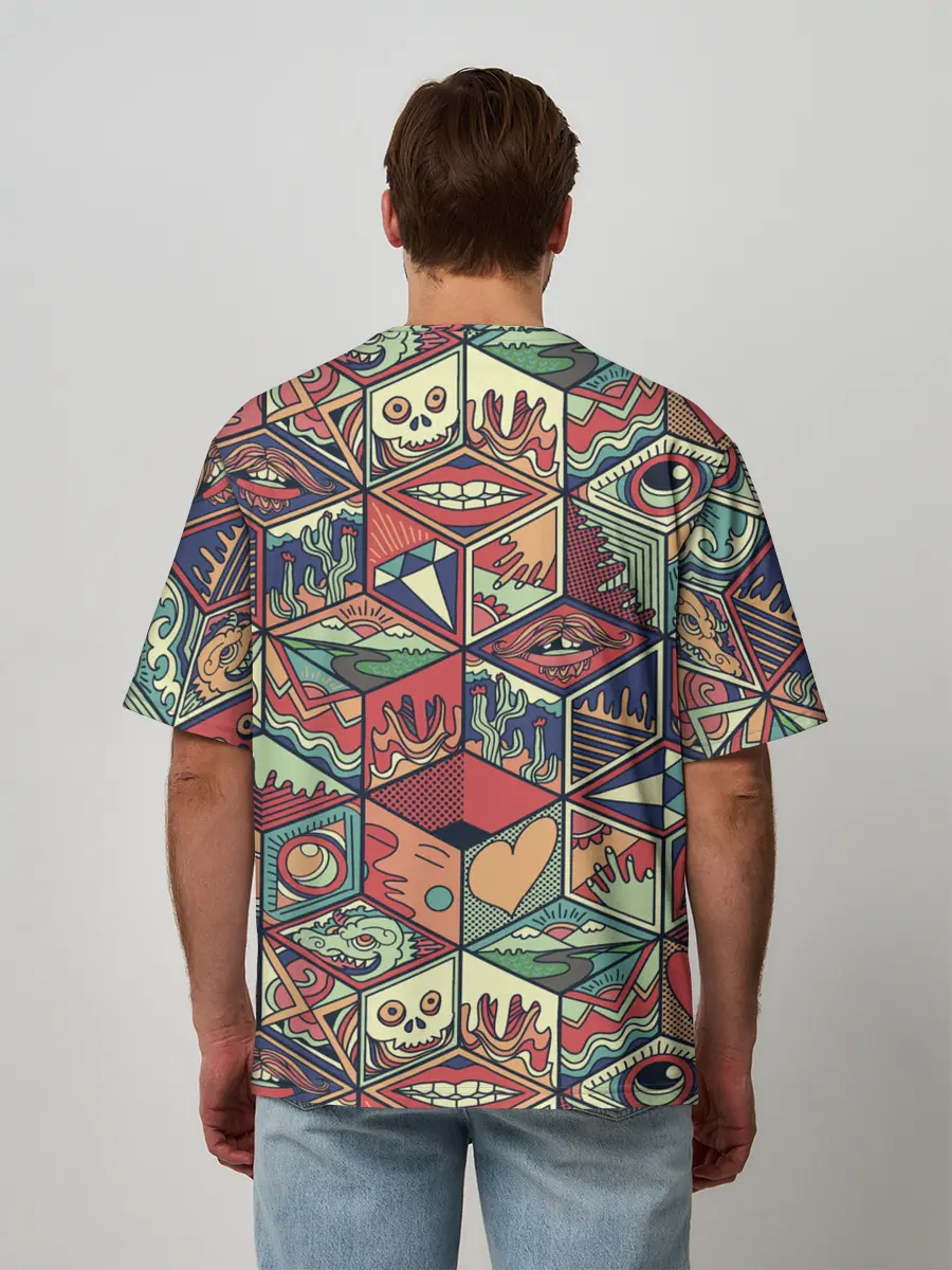 Мужская футболка оверсайз / Психоделика