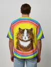 Мужская футболка оверсайз / Радужный кот Луиса Уэйна