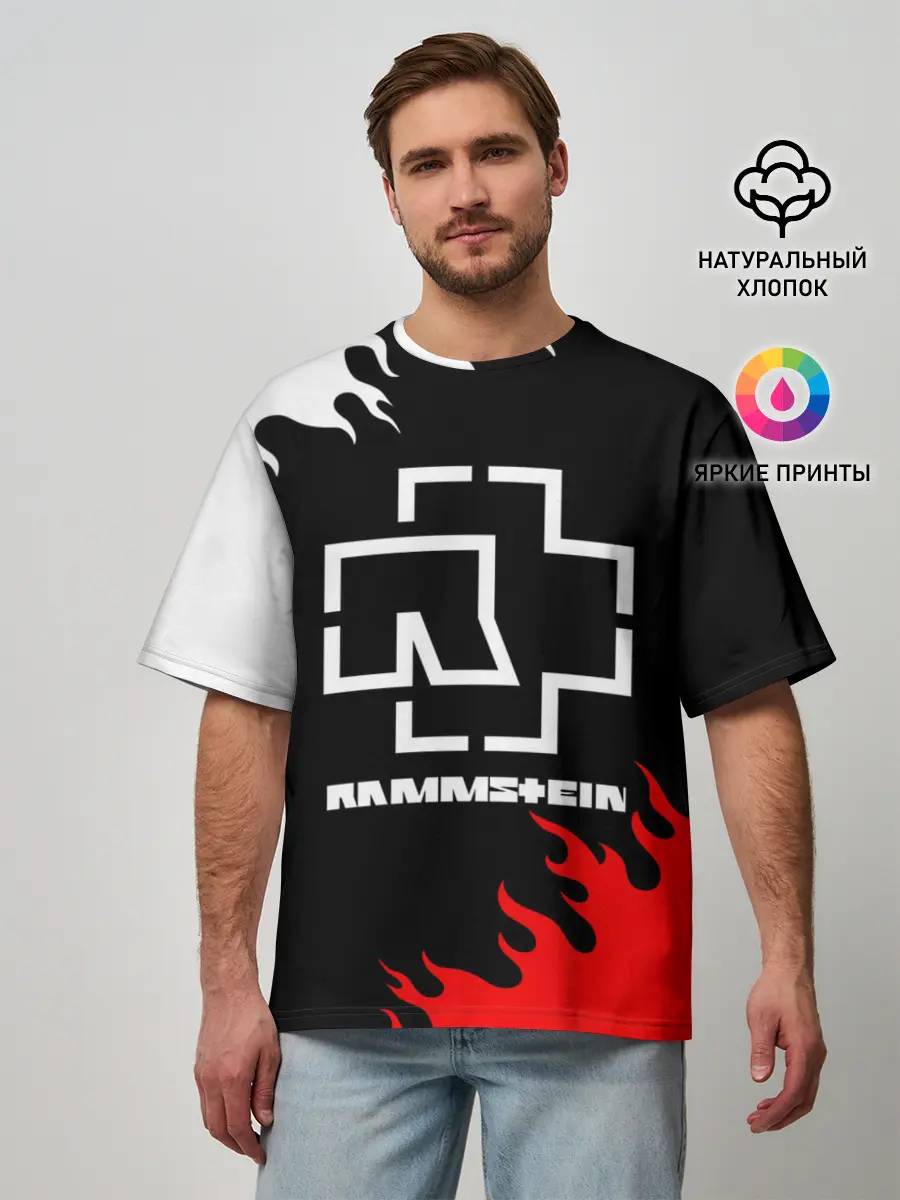 Мужская футболка оверсайз / RAMMSTEIN | РАМШТАЙН