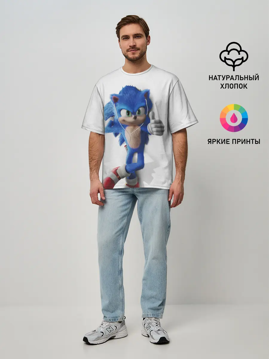 Мужская футболка оверсайз / SONIC