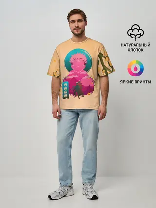 Мужская футболка оверсайз / Юдзи сосуд для Сукуна - Магическая битва