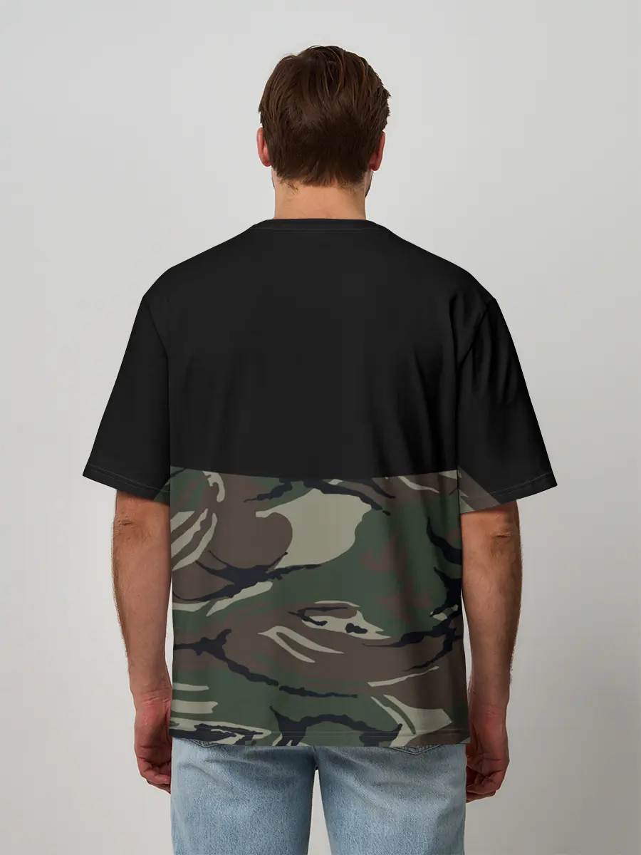 Мужская футболка оверсайз / Russia камуфляж