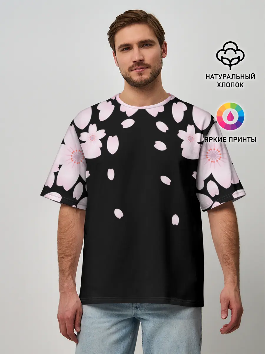 Мужская футболка оверсайз / САКУРА | SAKURA