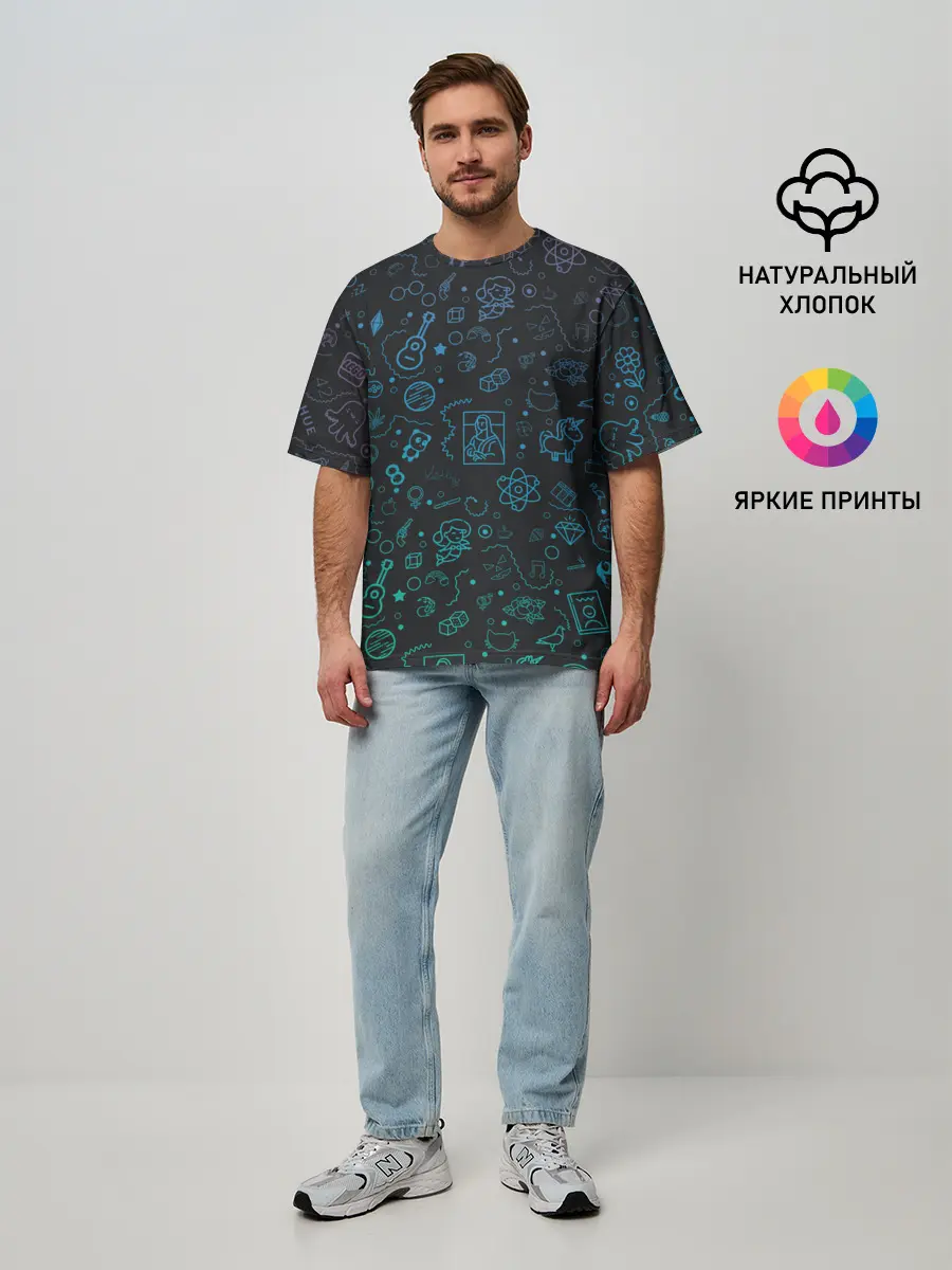 Мужская футболка оверсайз / Логотипы