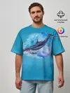 Мужская футболка оверсайз / Дельфин