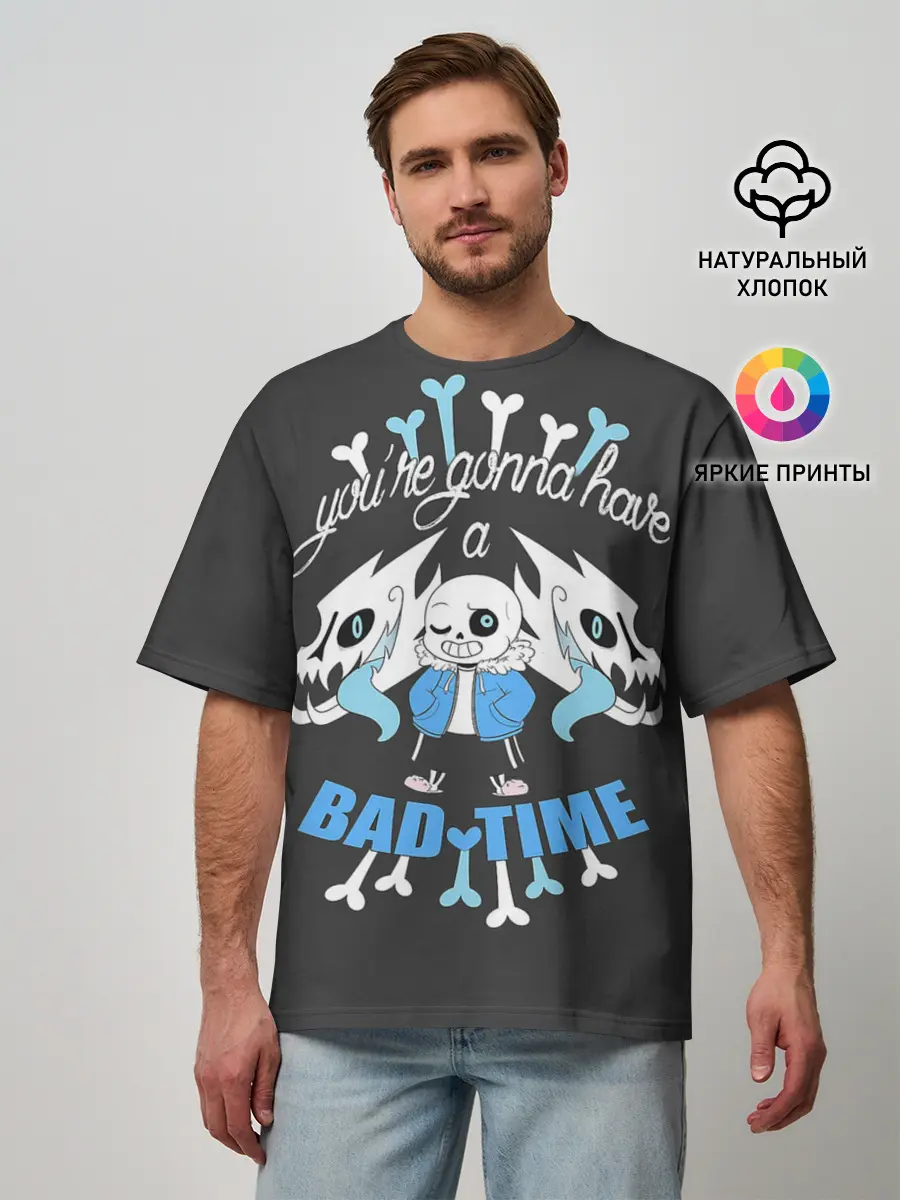 Мужская футболка оверсайз / BAD TIME