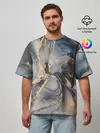 Мужская футболка оверсайз / Fluid art ink mix