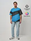 Мужская футболка оверсайз / Blue Sport Style
