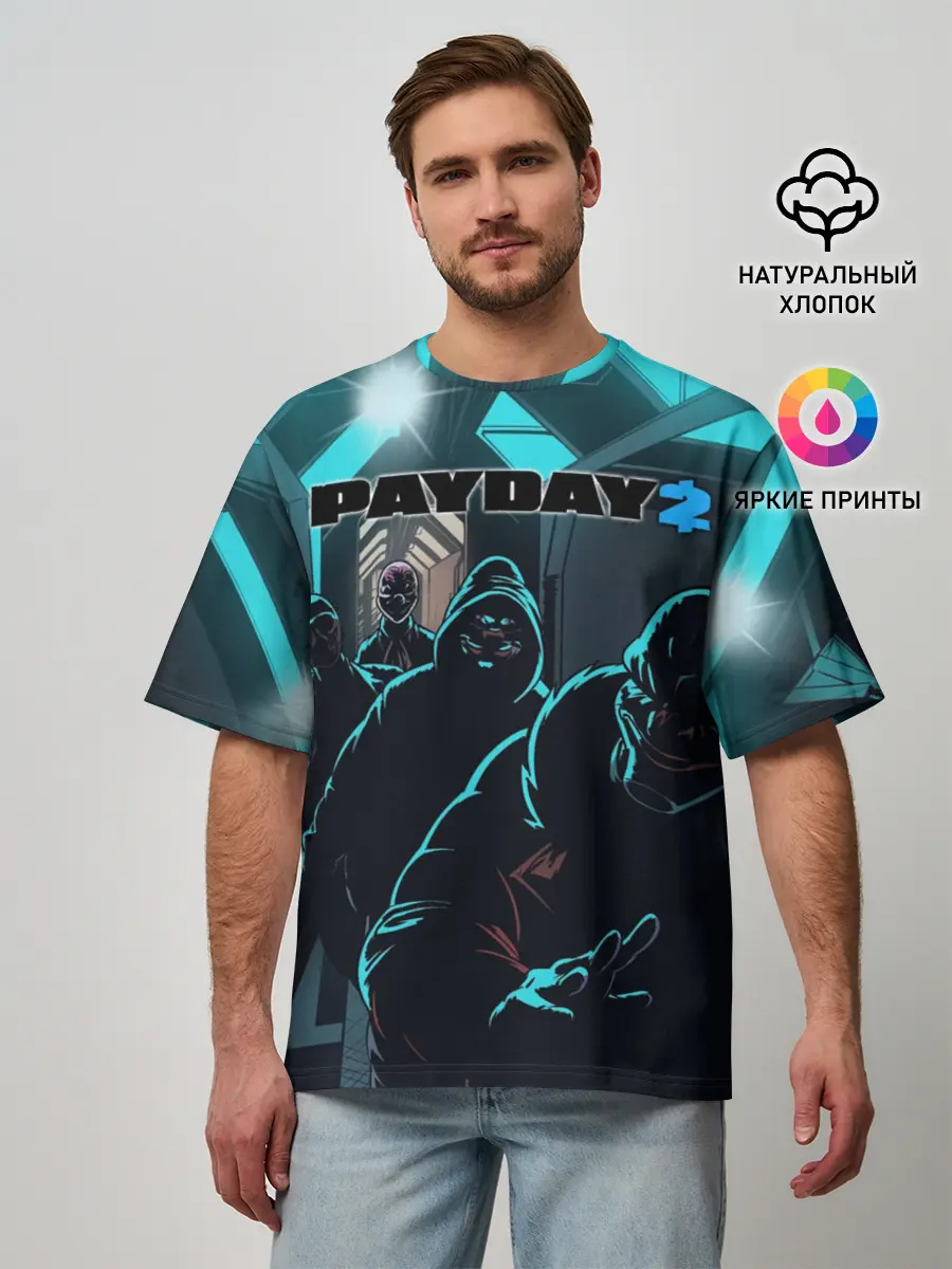 Мужская футболка оверсайз / Payday 2