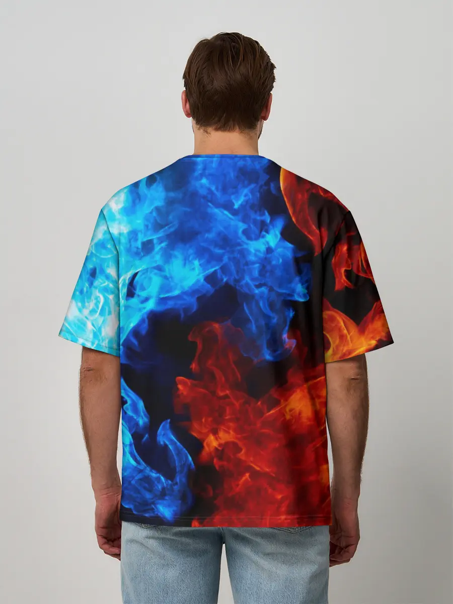 Мужская футболка оверсайз / Битва огней