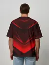 Мужская футболка оверсайз / GEOMETRY STRIPES | КРАСНАЯ ГЕОМЕТРИЯ