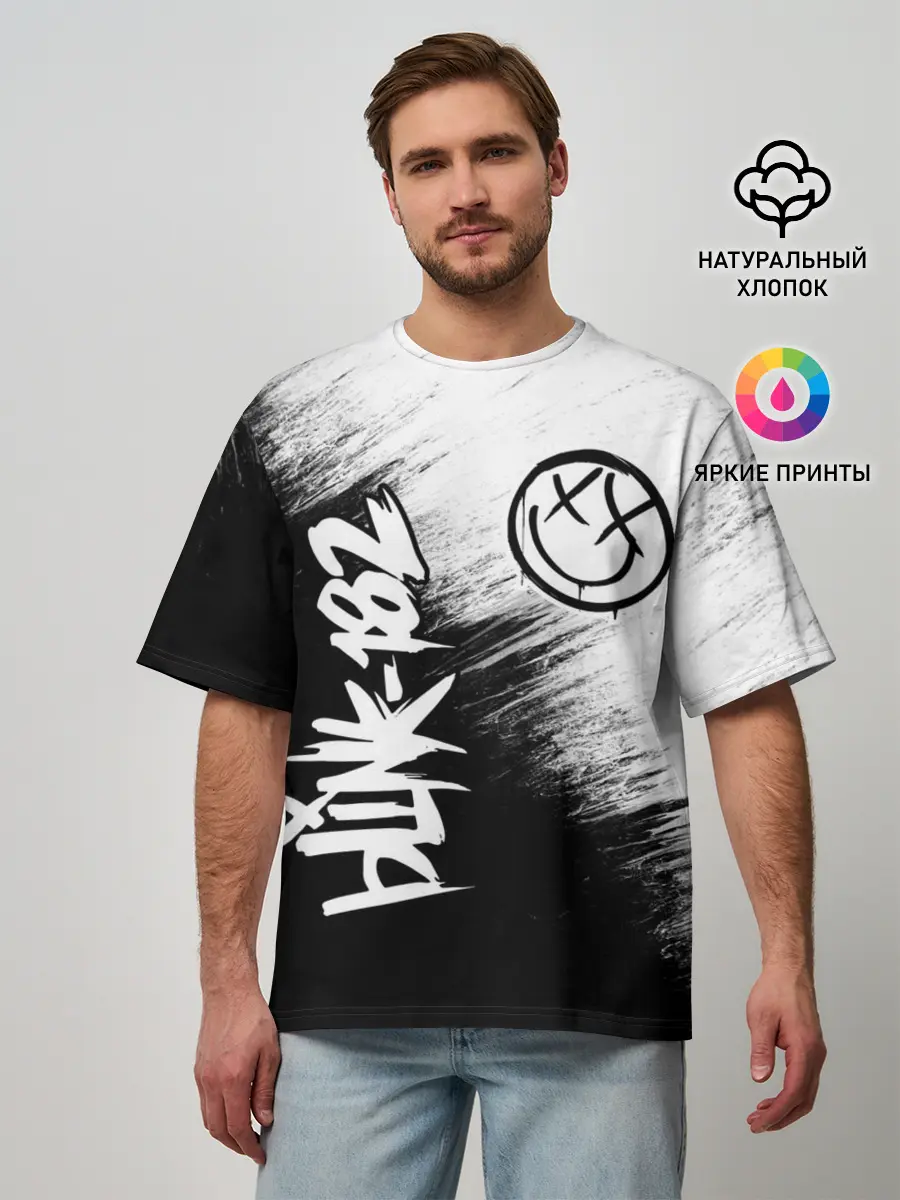 Мужская футболка оверсайз / Blink-182