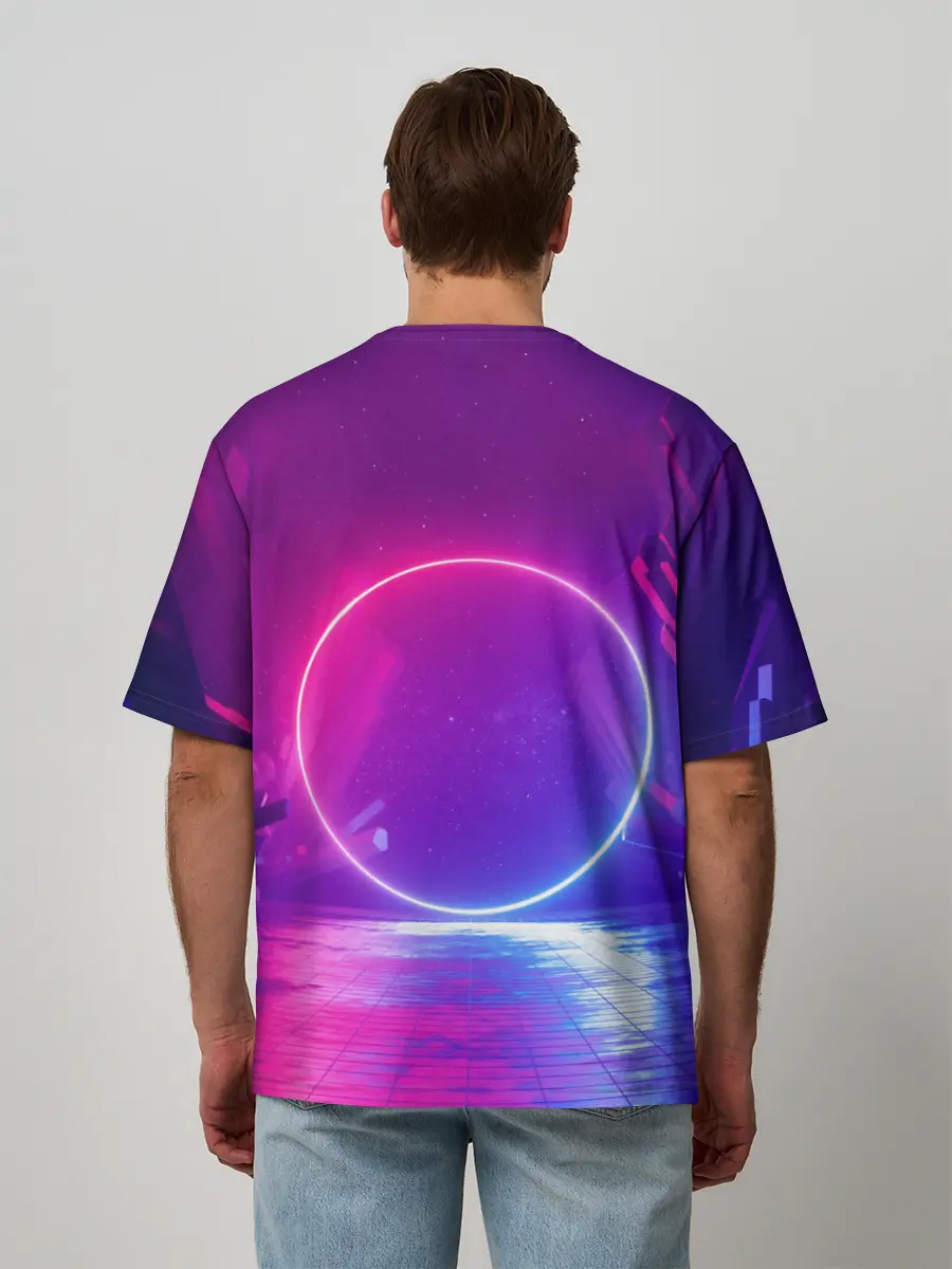 Мужская футболка оверсайз / НЕОНОВЫЙ КРУГ