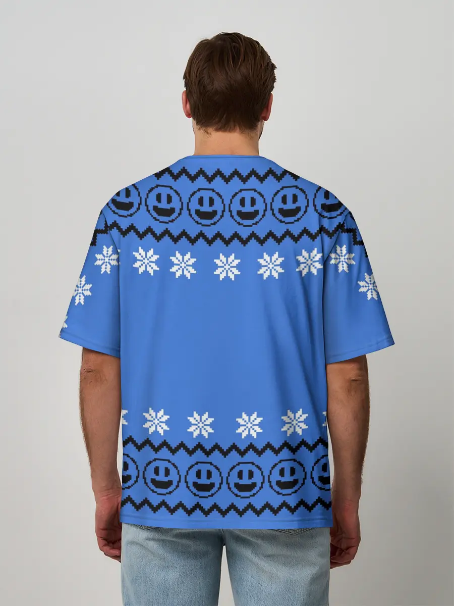 Мужская футболка оверсайз / Свитер смайл