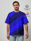 Мужская футболка оверсайз / Blue and Black