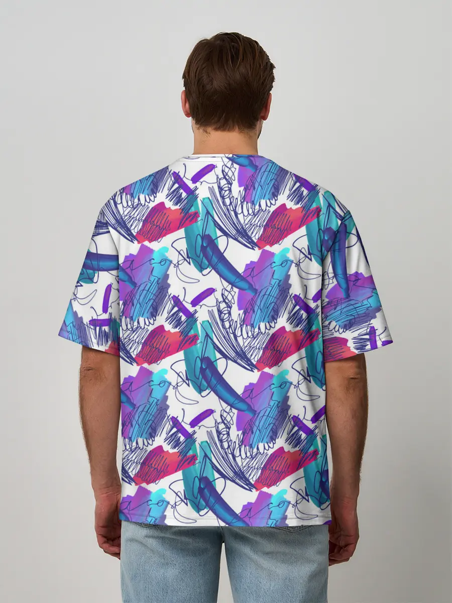 Мужская футболка оверсайз / Абстракция пятна краски