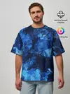 Мужская футболка оверсайз / Blue Abstraction