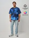 Мужская футболка оверсайз / Blue Abstraction
