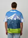 Мужская футболка оверсайз / Горы пейзаж природа вектор