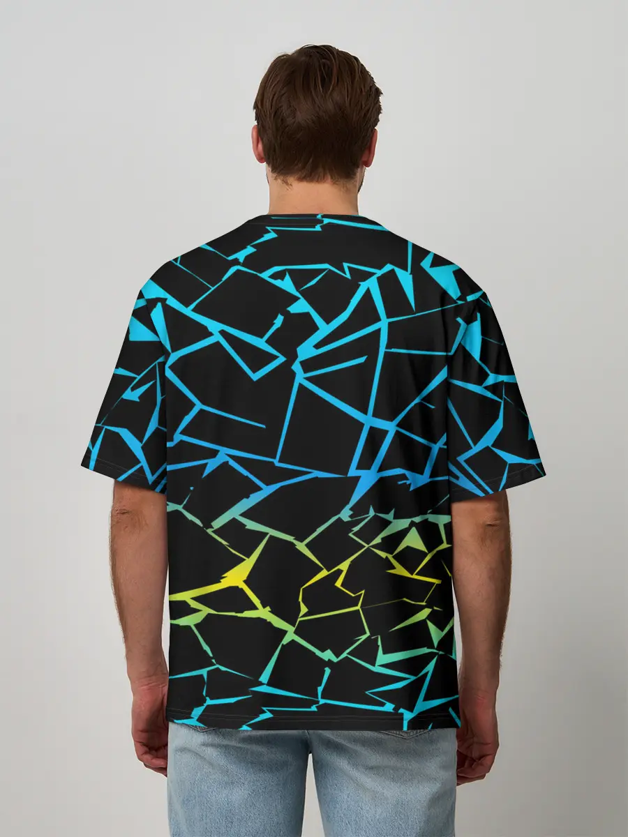 Мужская футболка оверсайз / НЕОНОВЫЙ ГРАДИЕНТ