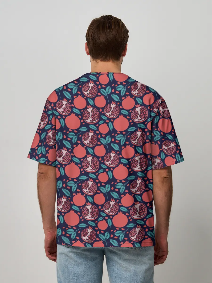 Мужская футболка оверсайз / Гранат