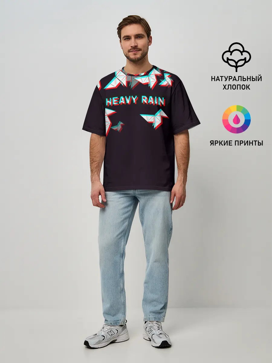 Мужская футболка оверсайз / Heavy Rain