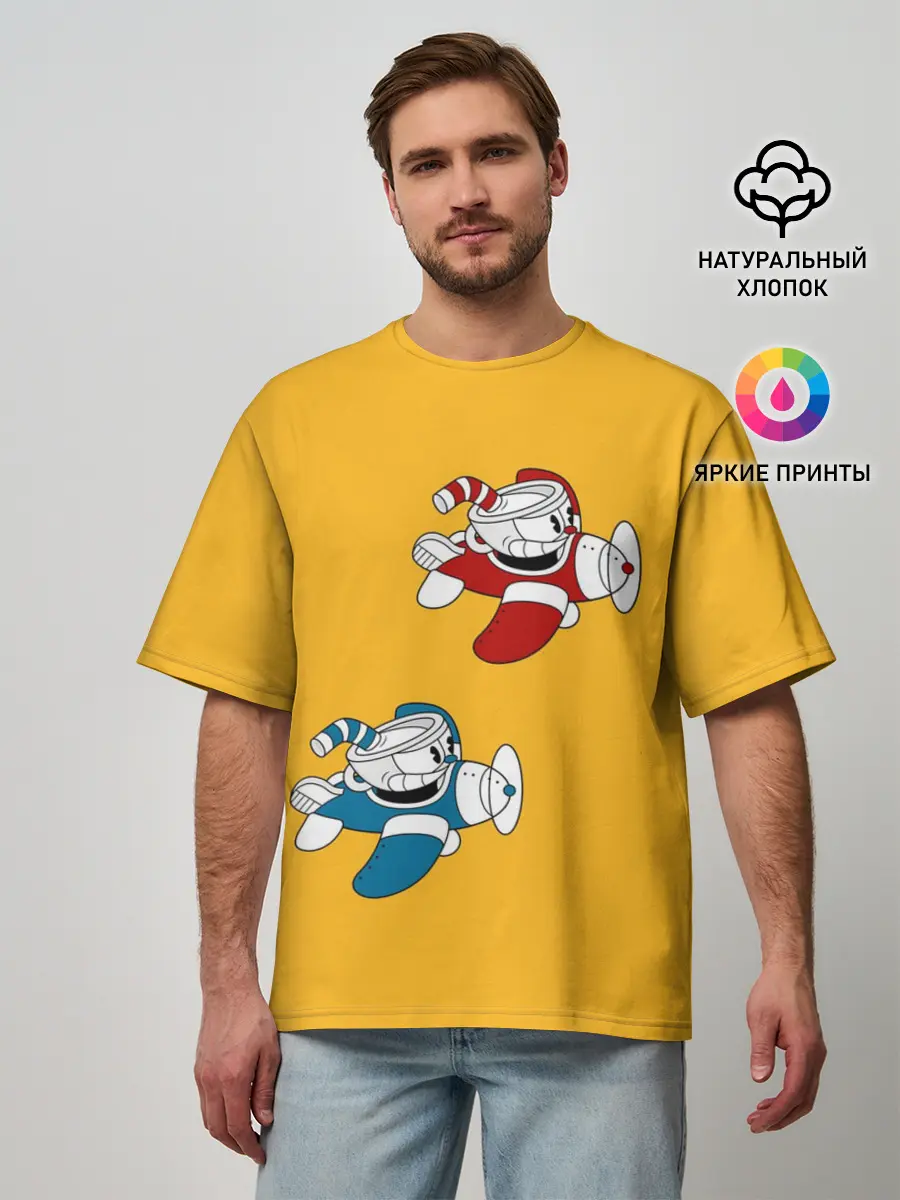 Мужская футболка оверсайз / CUPHEAD