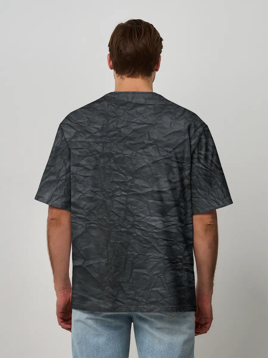 Мужская футболка оверсайз / Черная Бумага