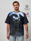 Мужская футболка оверсайз / ночная фурия