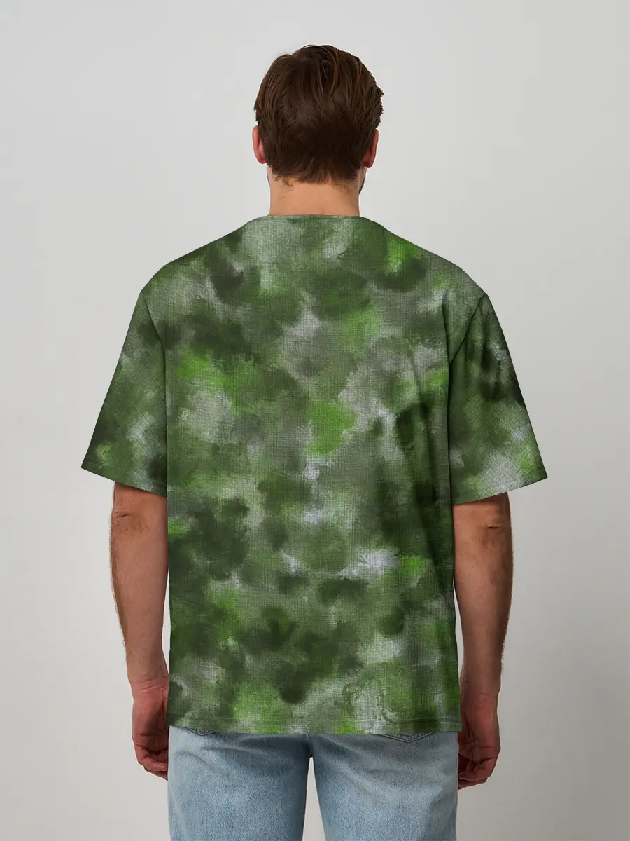 Мужская футболка оверсайз / Canvas Green Camo