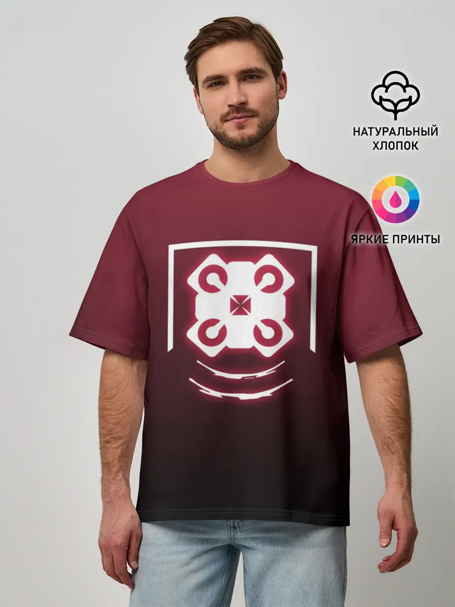 Мужская футболка оверсайз / R6S ECHO