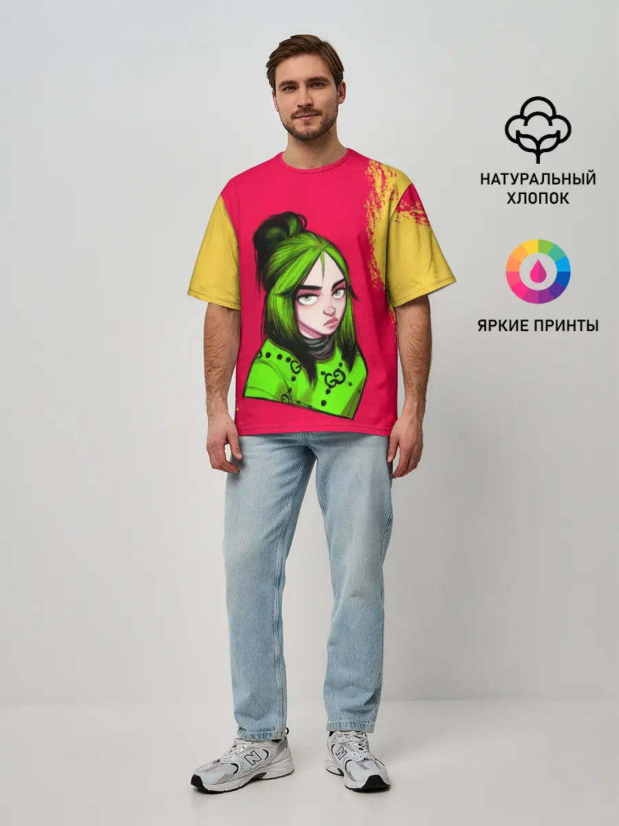 Мужская футболка оверсайз / BILLIE EILISH | БИЛЛИ АЙЛИШ