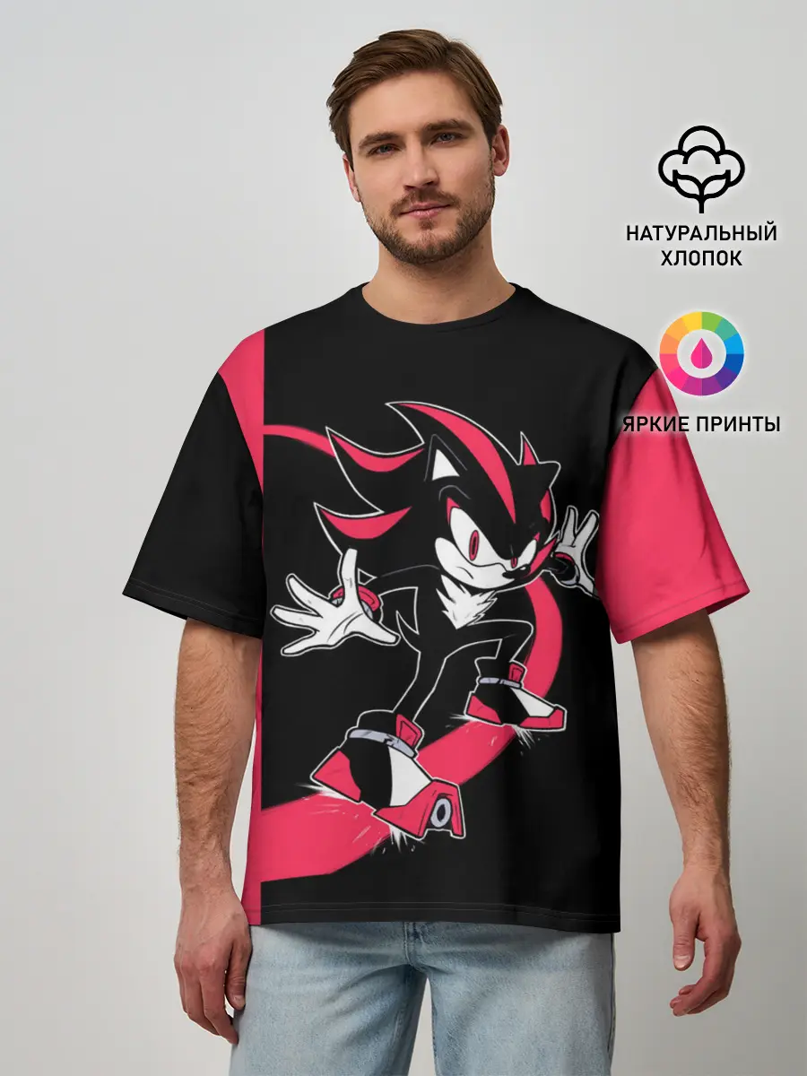 Мужская футболка оверсайз / SONIC X | DARK SONIC
