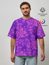 Мужская футболка оверсайз / ФИОЛЕТОВАЯ ХОХЛОМА