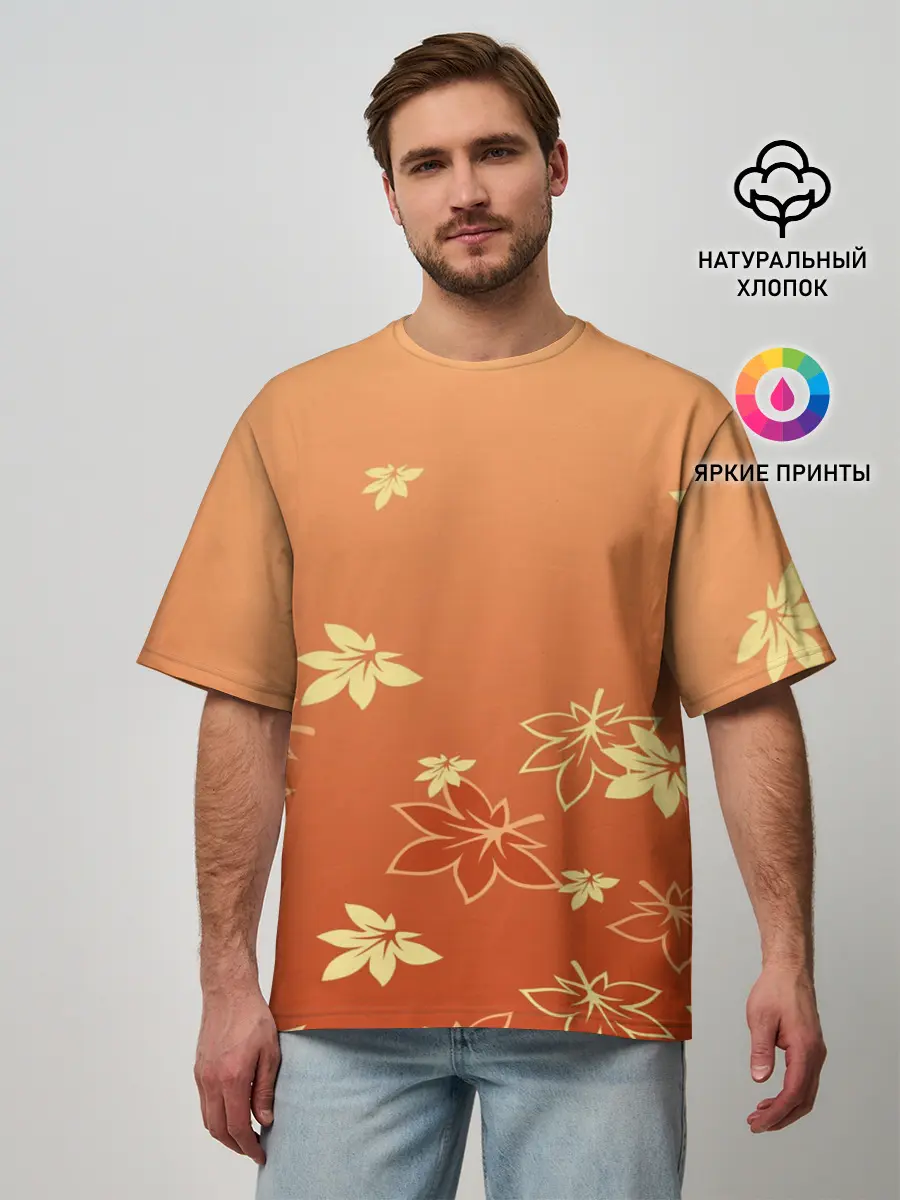 Мужская футболка оверсайз / КАДЗУХА | KAZUHA | КРАСНЫЙ КЛЕН