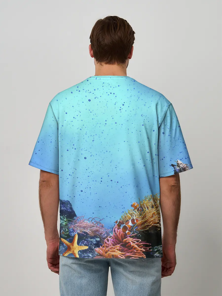 Мужская футболка оверсайз / Подводный мир