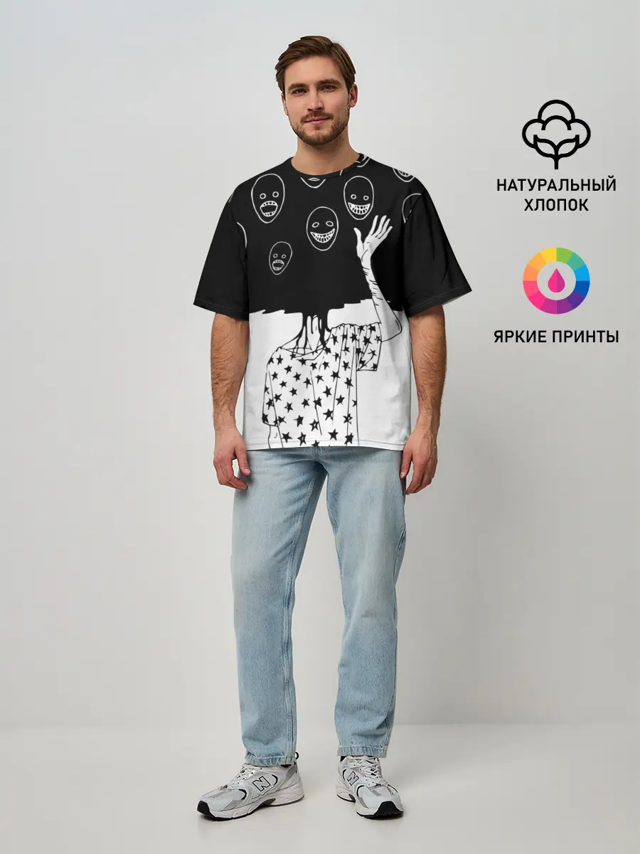 Мужская футболка оверсайз / Многоликий | Multi face