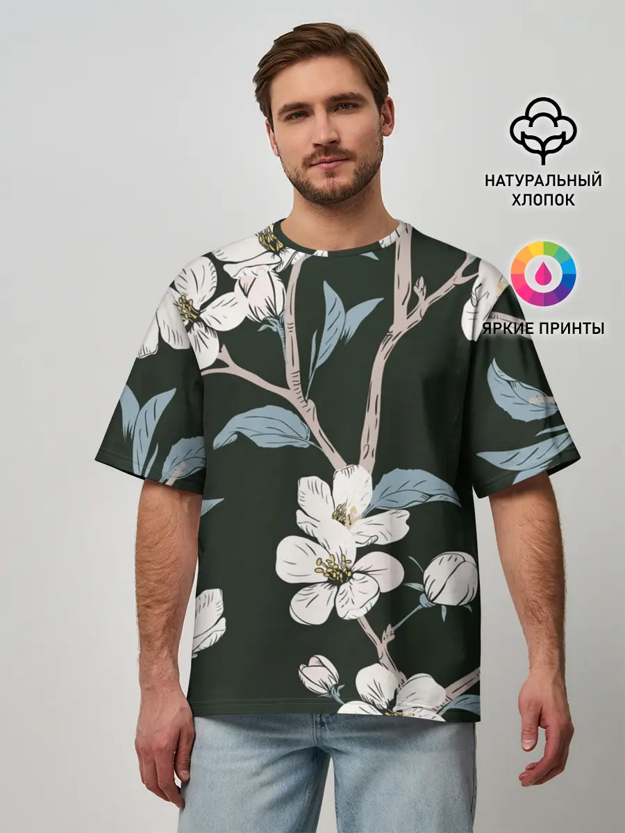 Мужская футболка оверсайз / САКУРА | SAKURA