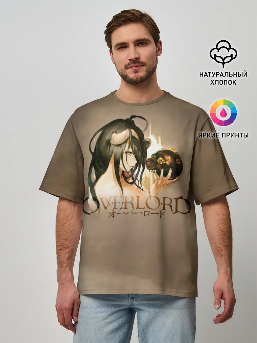 Мужская футболка оверсайз / Overlord Albedo