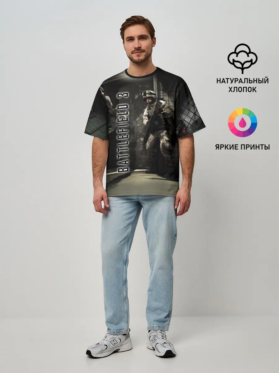 Мужская футболка оверсайз / BATTLEFIELD 3