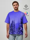 Мужская футболка оверсайз / Зимний лес